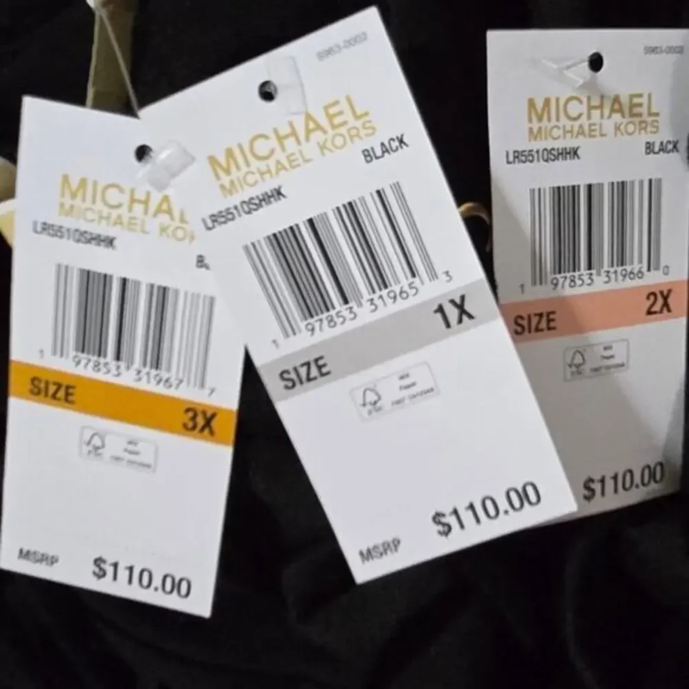 Michael Kors‎ Metallic Gold Logo Black Super Soft Hoodie Top Plus Size New